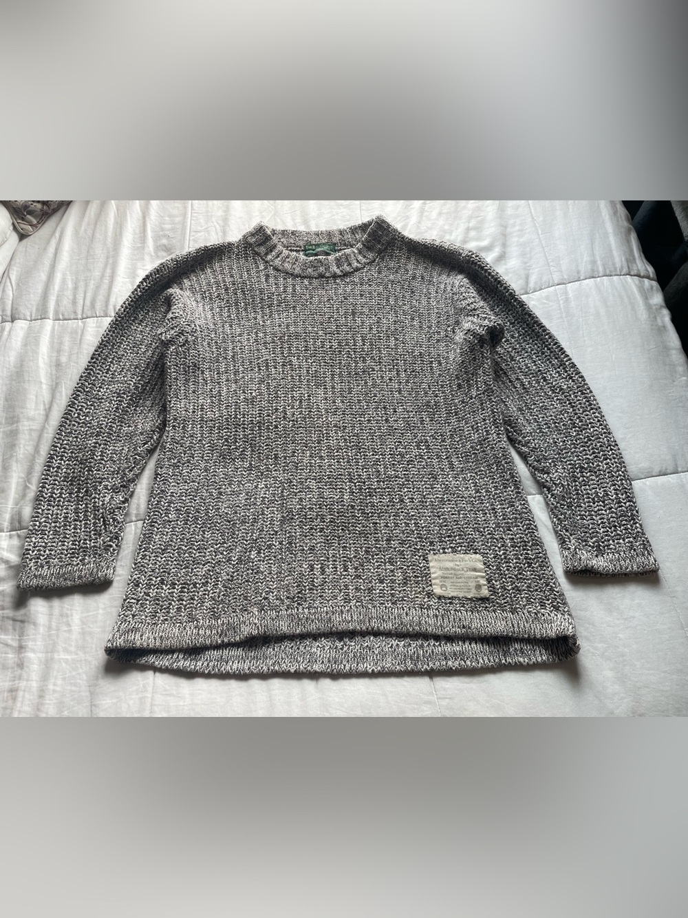 Abercrombie Vintage 90s The Big Sweater Adirondack Grey Knit Sweater Small Prep